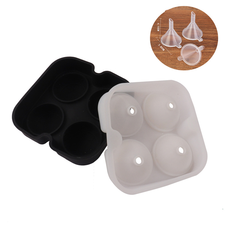 Molde de silicona directo de fábrica molde de silicona de hockey sobre hielo de 4 hoyos molde de cubo de hielo de fútbol de hielo molde de cubo de hielo whisky