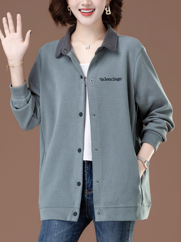 50多岁中老年妈妈春秋外套女休闲中长款大码女装秋装针织开衫卫衣|undefined