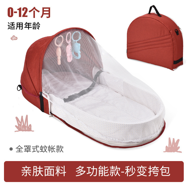 Cama de bebé recién nacido en la cama media cerca portátil cama pequeña plegable mosquiteros cama de aislamiento cama de viaje anti-expresión image 11