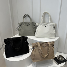 帆布包包女2025新款今年流行大容量托特包夏季百搭单肩上课通勤包