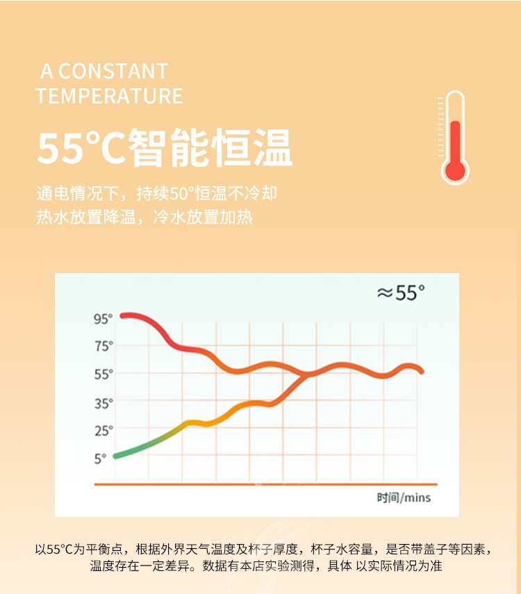 55度恒温杯智能暖暖杯陶瓷杯批发杯子印刷logo礼品杯子促销广告杯详情5