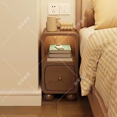 实木床头柜迷你小型极窄带灯床边超窄简约现代卧室夹缝窄边置物架