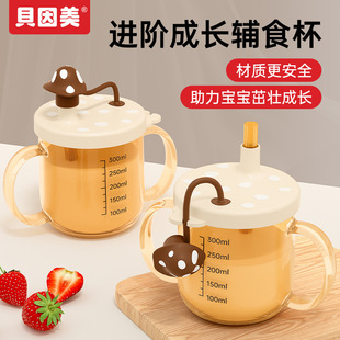 Beingmate Kidsren's Milk Cup for Direct Drinking, Anti-Fall, Baby Learning Drinking Cup for Babies over 3 Years Old, Milk Straw Cup, Kindergarten