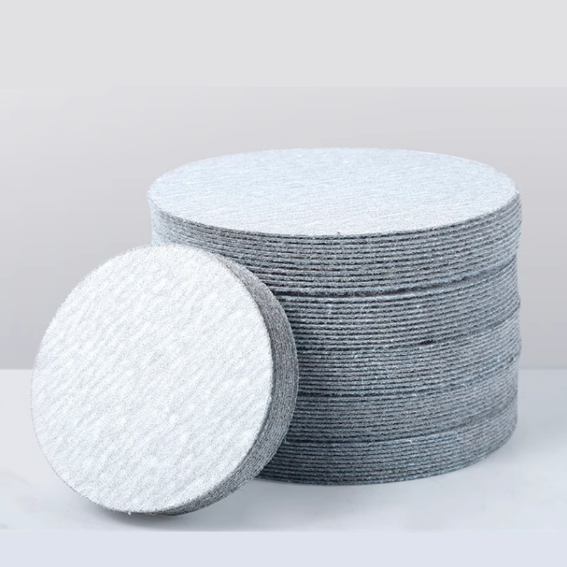 2寸4寸5寸6寸植绒砂纸耐磨植绒白砂纸片圆盘干砂纸自粘式背绒片