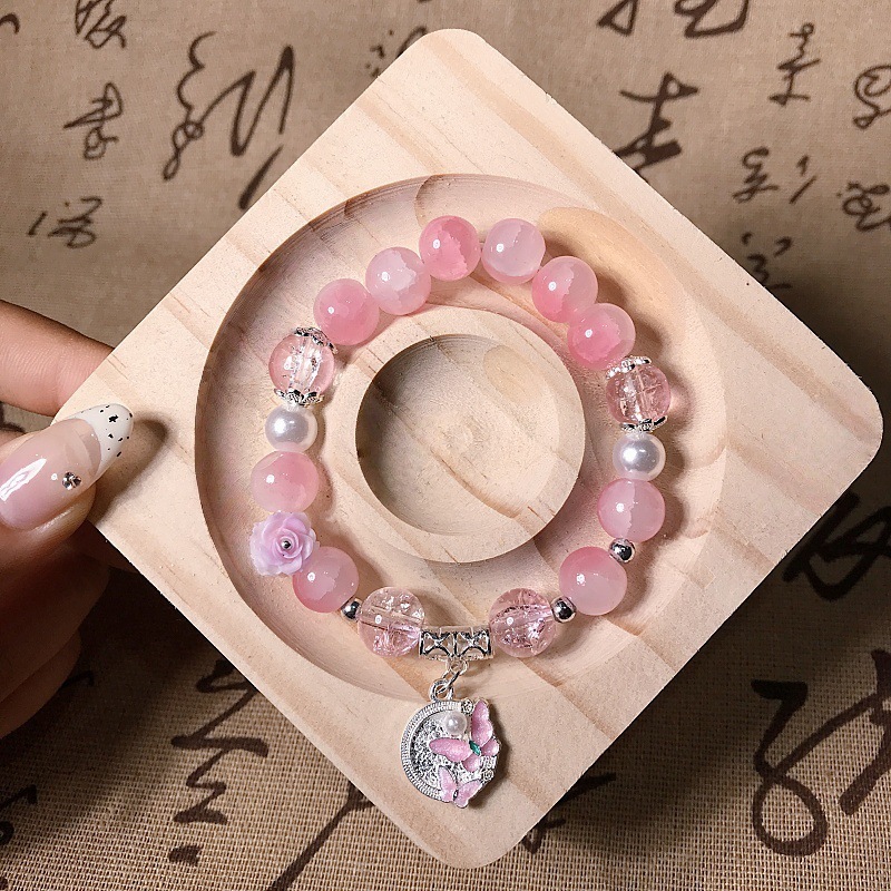 小红书同款蝴蝶碎珠手链女 ins风小众设计轻奢甜美百搭闺蜜手串|undefined