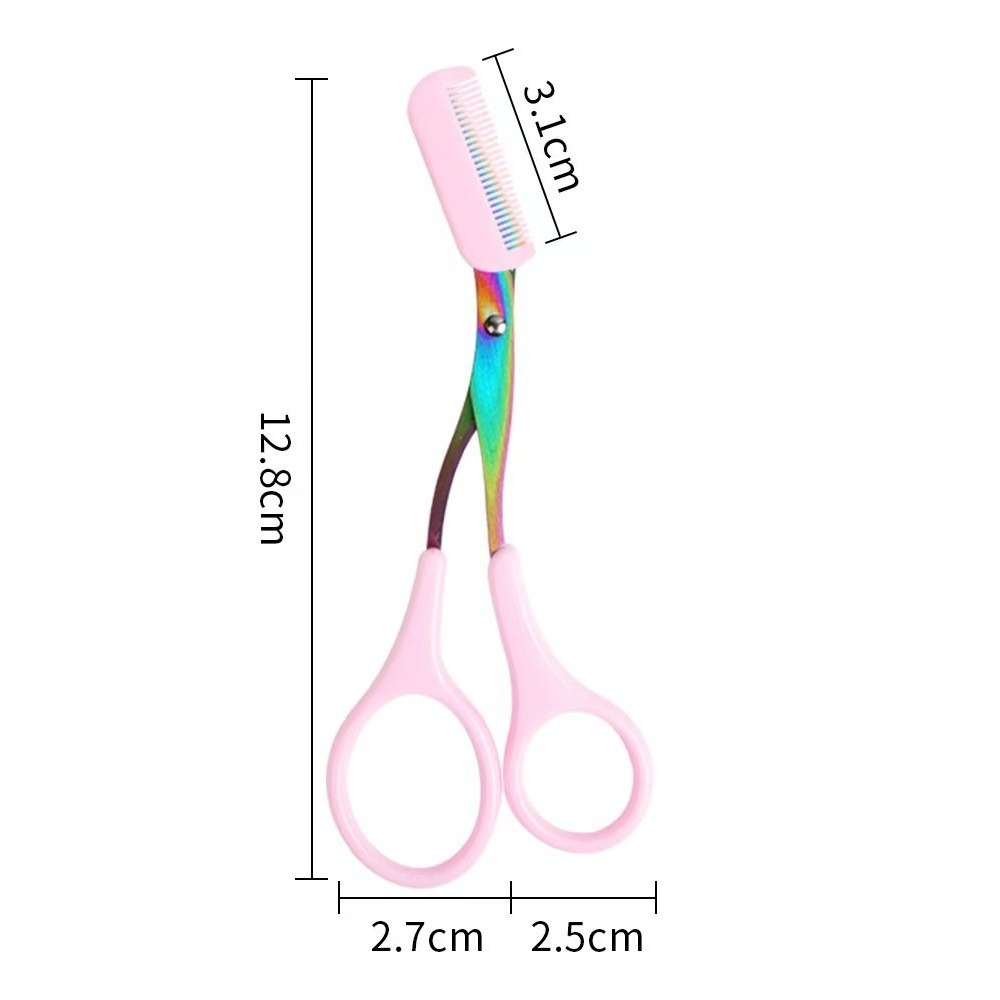 Tijeras para cejas de tres colores, recortador de cejas, tijeras macro para cejas, maquinilla de afeitar para cejas, peine para cejas, tijeras para recortar cejas con juego de peines