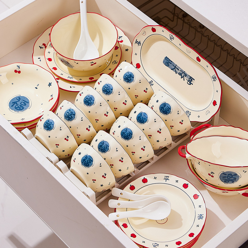 Underglaze Ceramic Rice Bowl, High-Value Household 2026 New Bowl and Plate Set, Wedding Housewarming Gift Bowl and Plate Set Underglaze Ceramic Rice Bowl, High-Value Household 2026 New Bowl and Plate Set, Wedding Housewarming Gift Bowl and Plate Set