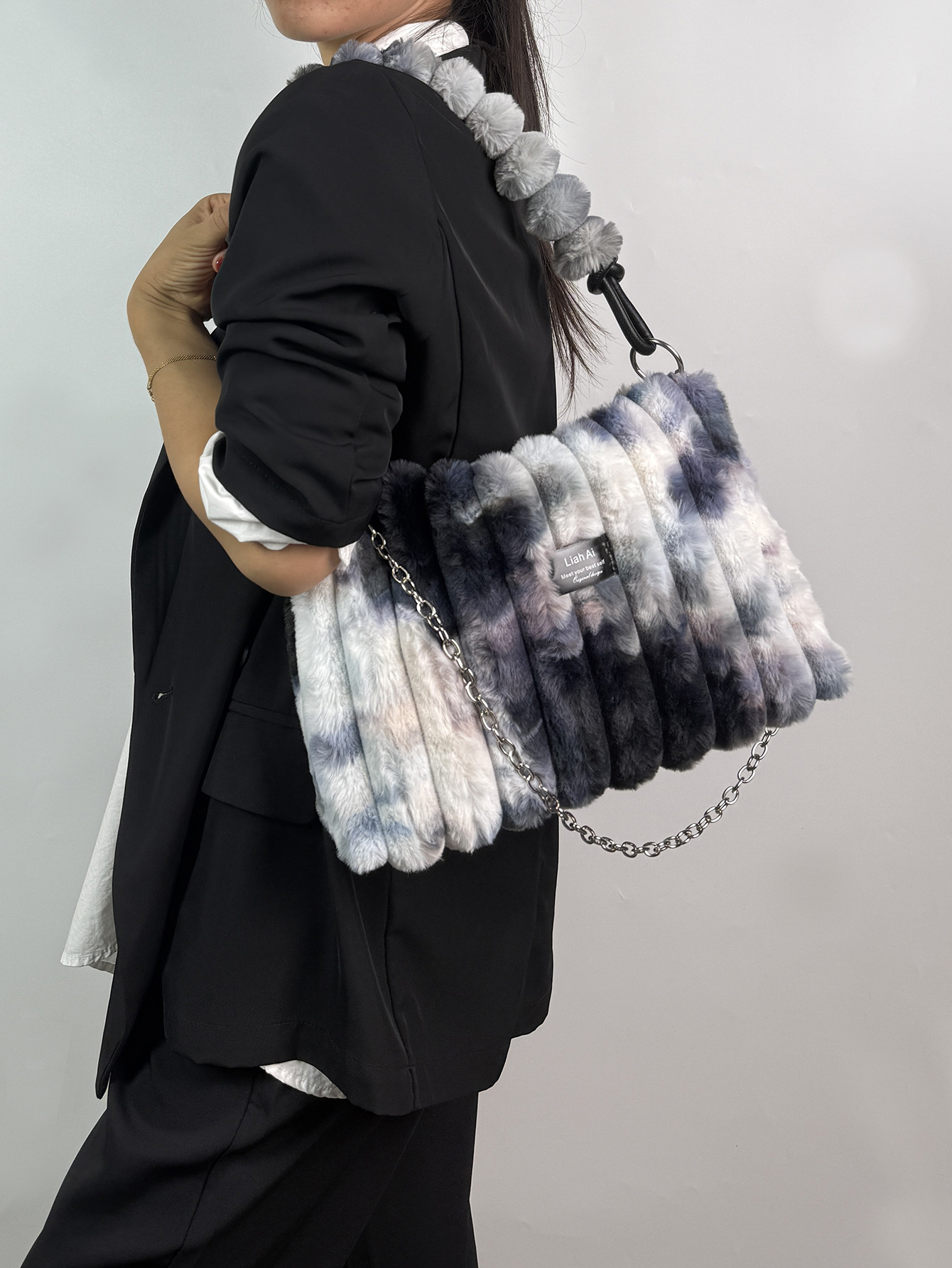 Aufbewahrungstasche im Batik-Look, Kosmetiktasche, Reise-Organizer, Boho-Chic, Hippie-Stil, Vintage, Regenbogenfarbverlauf, weiches Canvas, Polyester, wasserabweisend_voghion.com