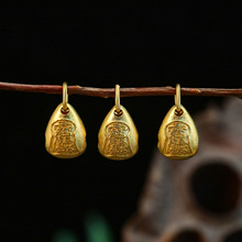 批发S925银镀金新中式木鱼滴溜配件DIY原创设计手串项链百搭配饰