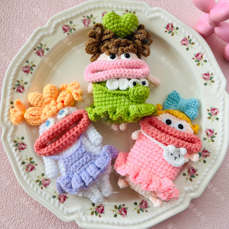 Cute Cartoon Key Case Girl Style Handmade Woven for BMW Benz Audi Volkswagen Key Case