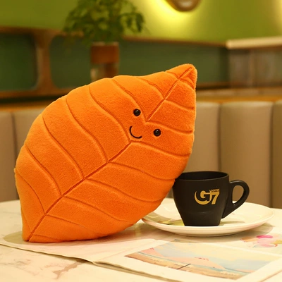 Oyuncaq yastıqlar, Maple Leaf Plush Pillow - orange-leaf-pillow-2538cm-02kg-as-shown-in-the-picture