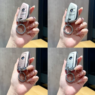 Car key bag: Suitable for BMW key cases, new - please-note-the-color-of-the-diamond-ring-for-models-a-and-b-when-placing-an-order-or-contact-customer-service
