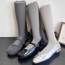 miu系灰色连裤袜春秋薄款120D高弹哑光深灰打底裤微压显瘦黑丝袜