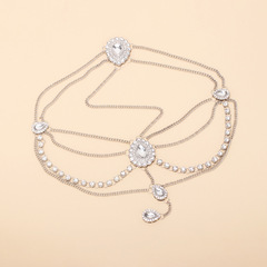 ins網紅輕奢水鑽髮飾 歐美跨境新品配飾法式幾何水滴頭帶頭飾