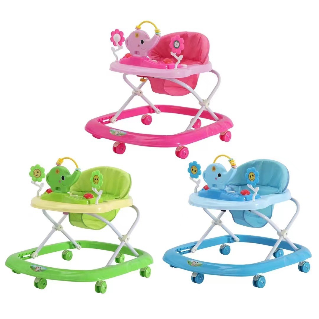 Baby Walker plegable con música anticaída coche de arranque 6-18 meses niños y niñas