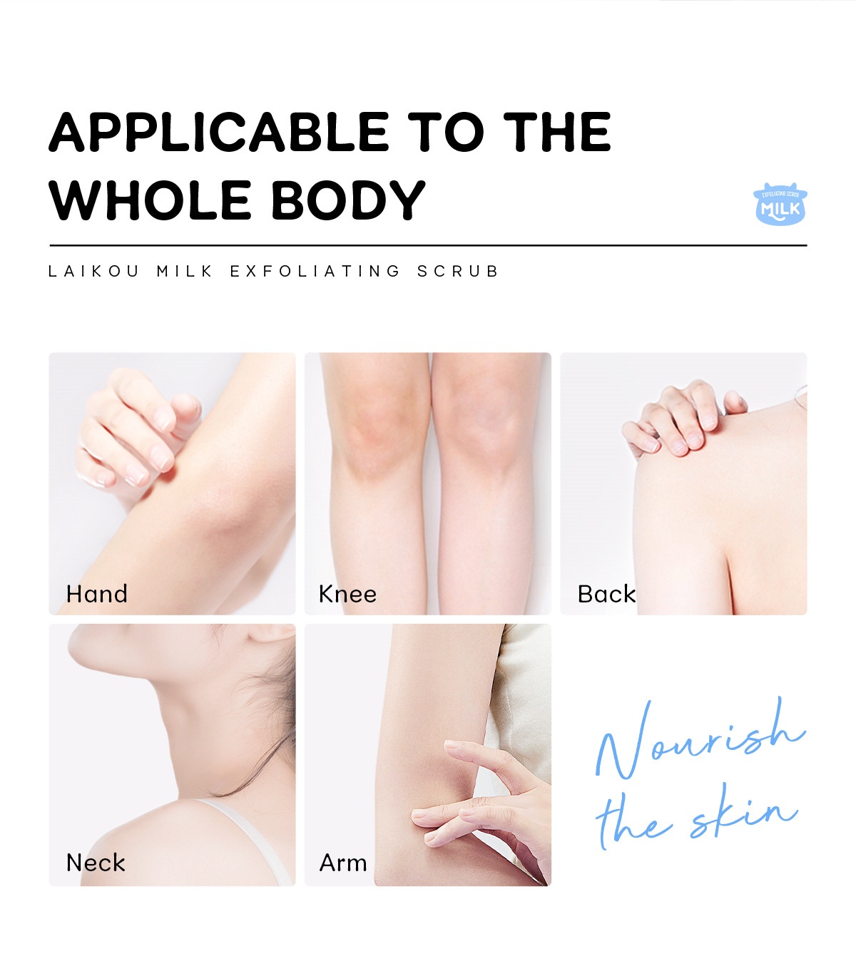 Manufacturer's in-stock cross-border LAIKOU milk Scrub 90g brightening skin tone, hydrating and moisturizing undefined