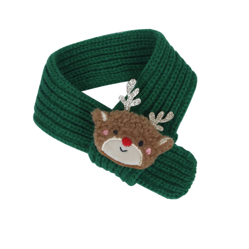 Navidad mascota bufandas de punto gatos perros lana dibujos animados alces bufandas muñeco de nieve decoraciones de mascota de Navidad