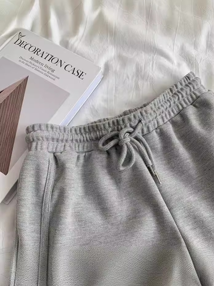 Pantalones cortos deportivos de tiro alto para mujer de poliéster y seda de hielo, ligeramente elástico