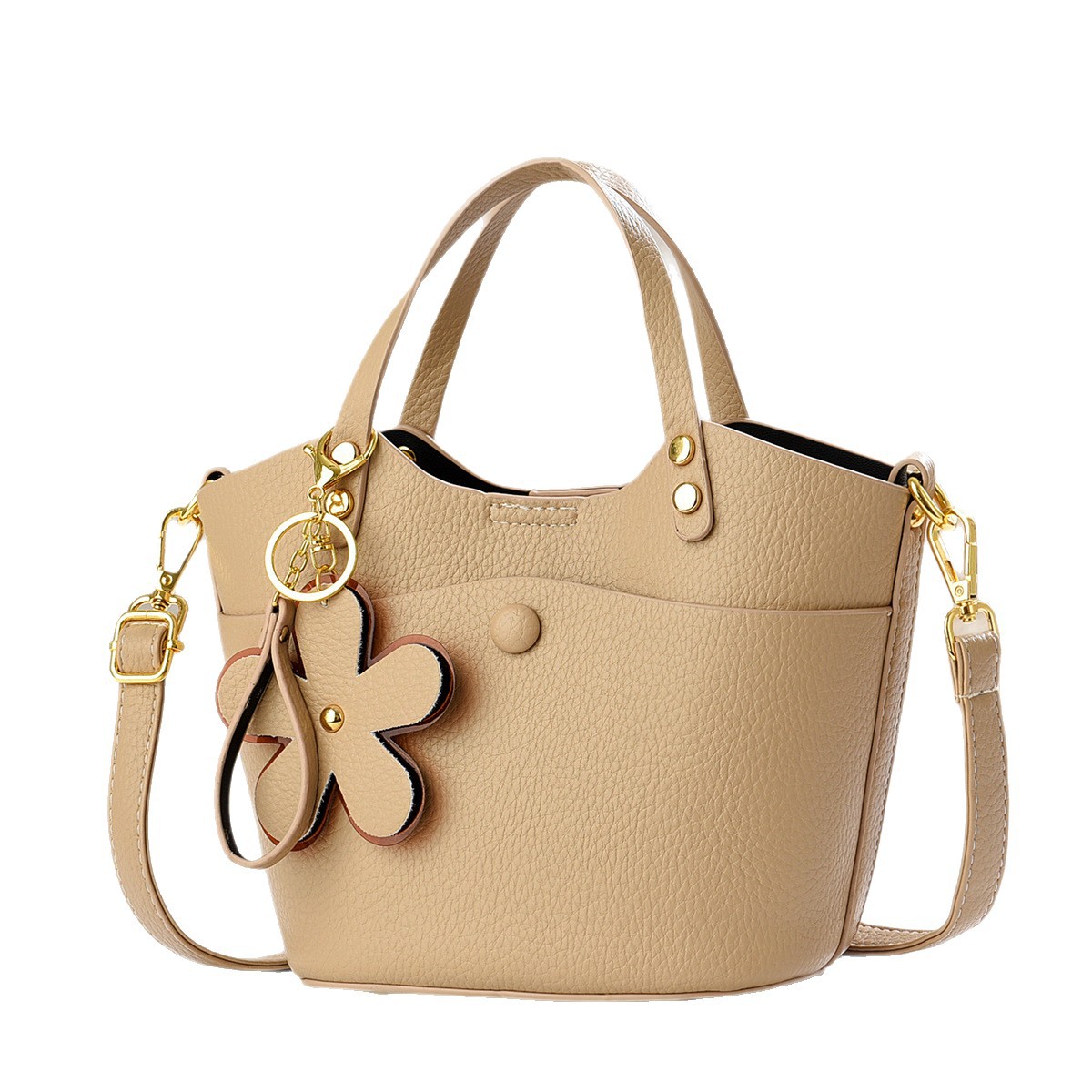 Exquisita bolsa de balde de verano 2025 nueva bolsa de hombro versátil textura mochila bolsos casuales bolsos transfronterizos