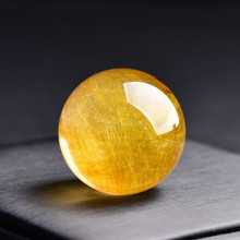 定制珠宝天然金发晶摆件水晶发晶球摆件有求必应一发冲天 水晶球