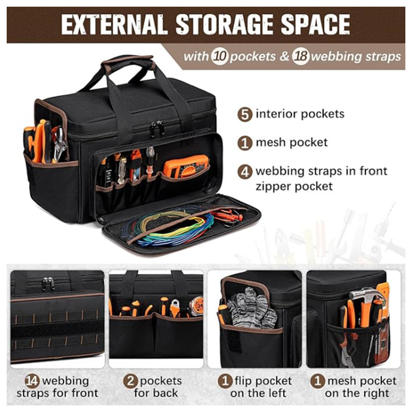 Amazon en stock nuevo engrosado Oxford 17 pulgadas kit de herramientas de mano pesada de tramo oblicuo