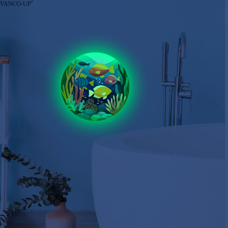 Ycg20404 Green Luminous Seaweed Landscape Wall Sticker Living Room Bedroom Bathroom Home Decoration Self-Adhesive Wall Sticker