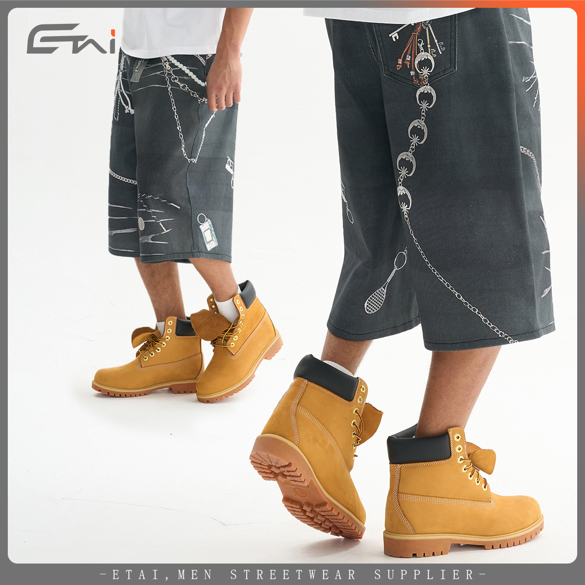 ETAI Hombre| 2025 moda nueva moda 3D impresión casual pantalon 320g pesado algodón hombre pantalon