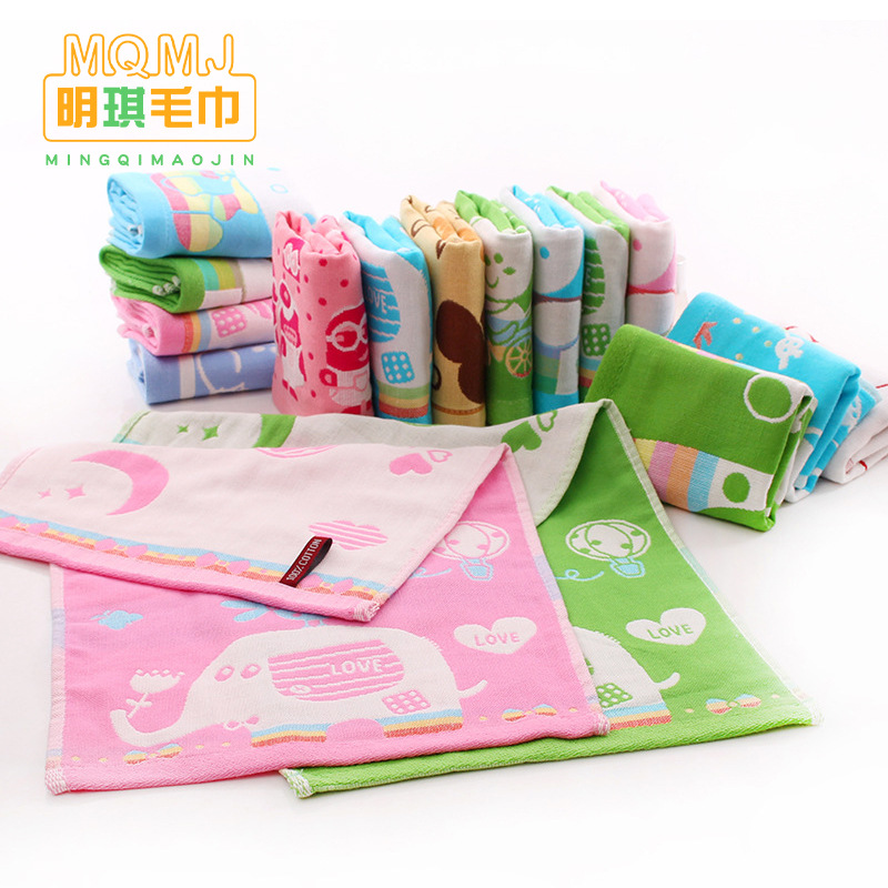 Gauze Towel Cotton Three-Layer Gauze Children's Towel Soft Children's Kindergarten Face Towel Gauze Small Towel Back-To-School Season