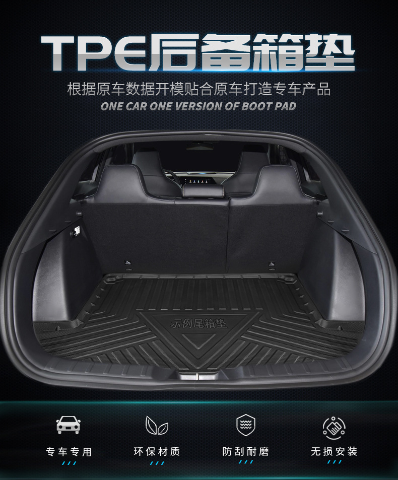 Suitable for BMW X7 2019-2026 six or seven-seater, TPE eco-friendly wear-resistant trunk mat, carbon fiber pattern backrest pad, and partition panel