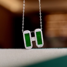 天然缅甸翡翠吊坠S925纯银大牌同款珠宝饰品抖音电商批发源头工厂