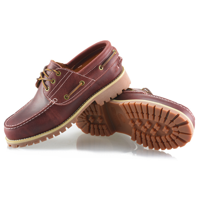 乐思非思高档欧美经典三眼帆船鞋防滑耐磨全真皮休闲男士鞋四季款