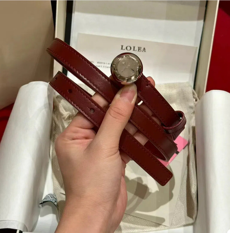 罗家EWE新款圆球搭扣饰细腰带韩版时尚百搭细皮带简约搭配连衣裙|undefined