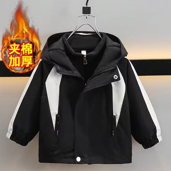 Chaqueta de niño tres en uno más chaqueta gruesa de terciopelo Otoño e invierno Chaquetas de estilo occidental para niños grandes y medianos