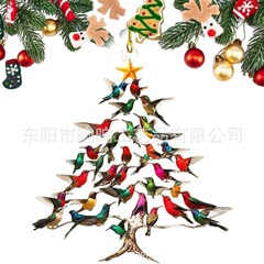 2025圣诞节蜂鸟圣诞树挂件装饰品跨境新品小鸟装饰挂件圣诞装饰品