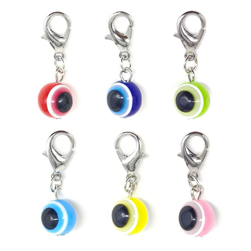 Demonic Eye Resin Bead Lobster Claw Pendant Necklace Bracelet Charm DIY Jewelry Accessories