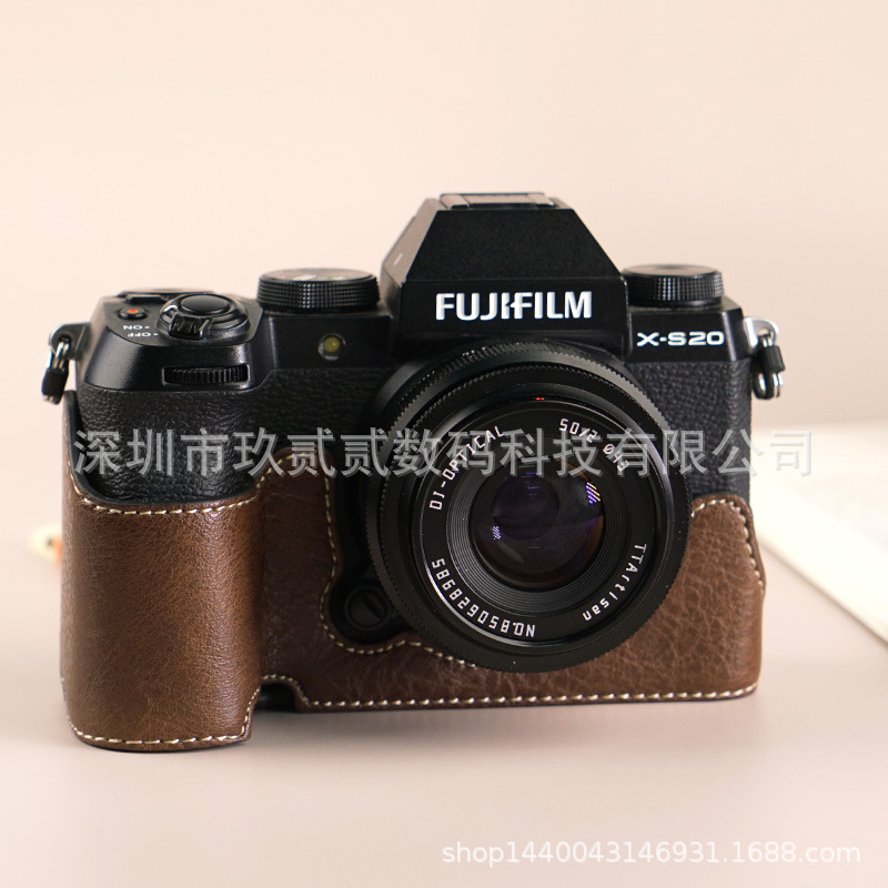 (2개) 후지 마이크로 단일 카메라 XS10 | XS20 하프 세트 베이스 XS20 카메라 가방 가죽 커버 보호 커버에 적합