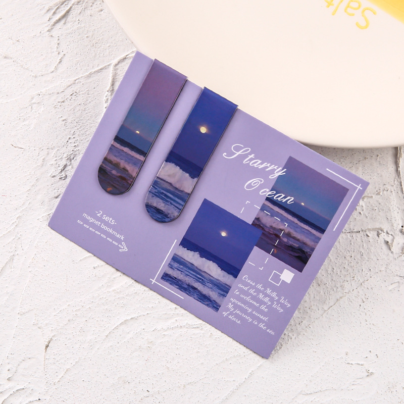 2 piezas en el paisaje rojo imán marcador magnético clip de marcador magnético pegatina encantadora papelería para estudiantes regalos para niños