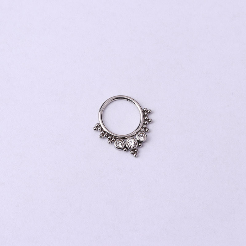 15g Weight Zircon Inlay Material Nose Ring Classification 316L Stainless Steel Material Geometric Pattern Unisex Gender Fashion Style Waterproof Non Tarnish, Surgical Steel, Inlay Craft 316L Stainless Steel Zircon Geometric Waterproof Non Tarnish Surgical Steel Fashion Nose Ring For Unisex 2