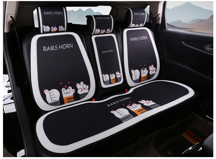 New Car Seat Cushion, Universal for All Seasons, Linen Seat Cushion, Half-Wrapped Waist-Cushion, Summer Cooling Pad, Non-Slip Breathable Seat Cushion Cover