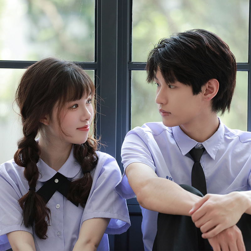 Thailand school uniform graduation class uniform men's and women's school uniform jk shirt short sleeve Thai small water college style suit wholesale