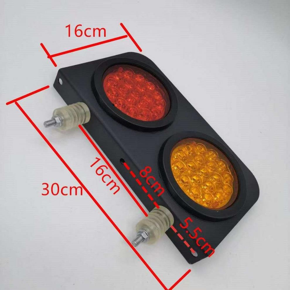 Round 24V Trailer Tail Light, Led Rear Light with Turn Signal, Brake, and Reverse Functions, Super Bright, Waterproof, Universal Type