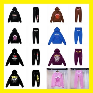 Sp5 Hip-Hop Singer Young Thug's Same Foam Letter T-Shirt 555555 Couple Hoodie Pink Sweatshirt