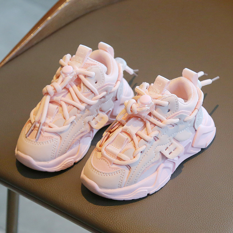 2025 Primavera, otoño e invierno, zapatos deportivos de malla para niños, zapatos impermeables de cuero para papá, zapatos casuales cálidos de algodón para niños y niñas