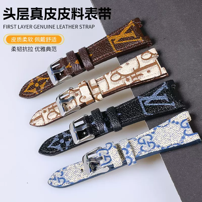 真皮手表带复古高级感适用d1milano手表带跨境耐磨双层真皮表带