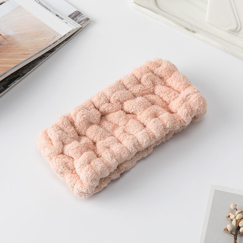 Cara lavado pelo banda coral felpa Mujer estudiante diadema alto elástico antideslizante Otoño e Invierno máscara lavado headbufanda tocado