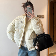 美式复古短款棉服外套女2025秋冬新款小众显瘦百搭面包服棉衣