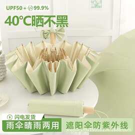批发遮阳伞晴雨两用女防晒防紫外线太阳伞手动折叠抗风伞骨折叠伞