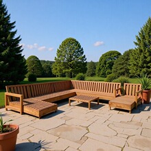 工厂户外沙发柚木实木沙发套装组合别墅酒店露天台室内外柚木家具