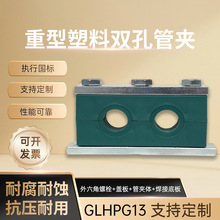 厂家直供 重型塑料双孔管夹TTPG1 长焊接底板油管固定件