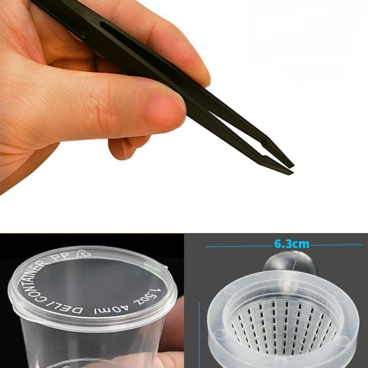 Оптовая продажа красный червь кормящая чашка для живой рыбы пинцет замороженная коробка для красного червя кормушка для живых креветок